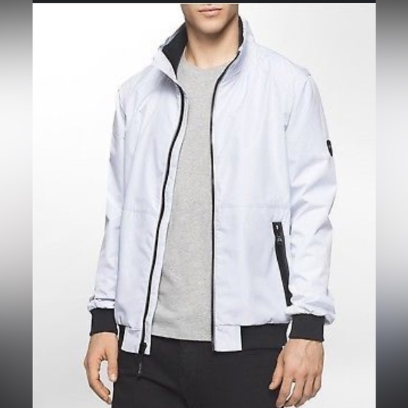 Calvin Klein Other - Mens Calvin Klein Ripstop bomber white jacket size Large